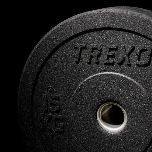 TREXO fekete bumper olimpiai súlytárcsa 15 kg TRX-BMP015