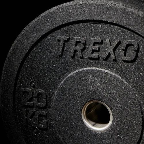 TREXO fekete bumper olimpiai súlytárcsa 20 kg TRX-BMP020