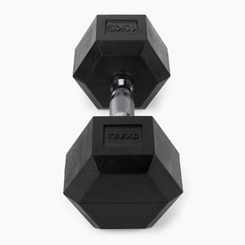 TREXO Hex gumírozott súlyzó 10 kg HXD100