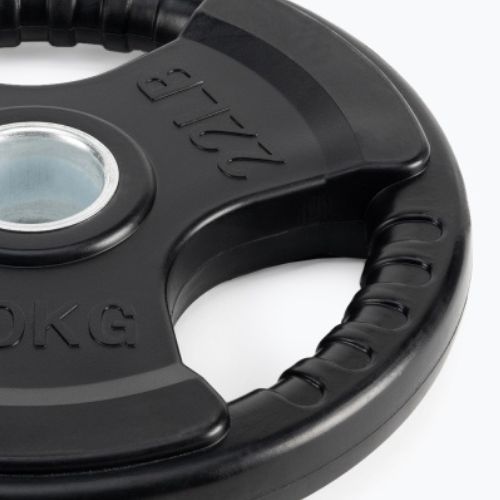 TREXO fekete gumírozott öntöttvas súlyzótárcsa 10 kg RW10