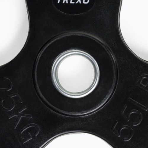 XTREXO fekete gumírozott öntöttvas súlyzótárcsa 25 kg RW25