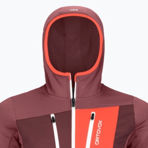 Női trekking pulóver Ortovox Fleece Grid Hoody piros 87201