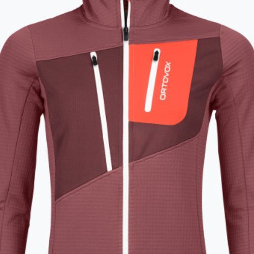 Női trekking pulóver Ortovox Fleece Grid Hoody piros 87201