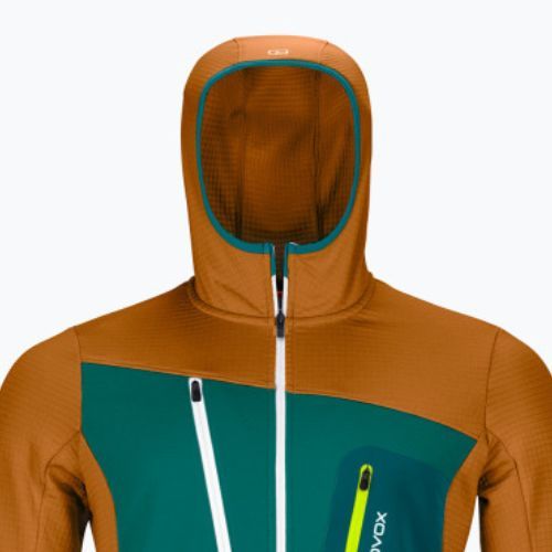 Férfi trekking pulóver Ortovox Fleece Grid Hoody barna 87211