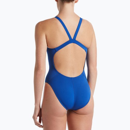 Női egyrészes fürdőruha Nike Hydrastrong Solid Fastback kék NESSA001-494