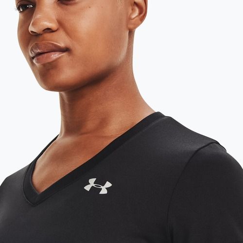 Under Armour Tech SSV női edzőpóló - Egyszínű fekete és ezüst 1255839
