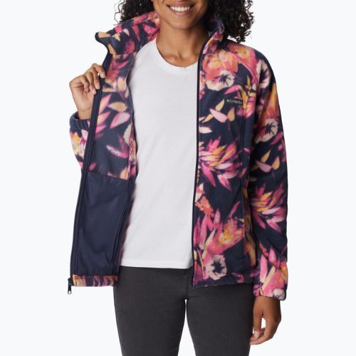 Columbia női fleece pulóver Benton Springs Printed Fleece rózsaszín és tengerészkék 2021771