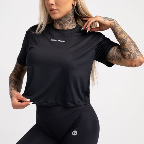 Női tréning póló Gym Glamour Sport Fekete 424