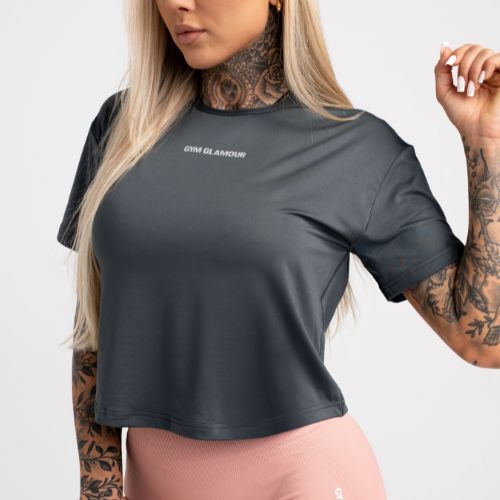 Női tréning póló Gym Glamour Sport Grey 425