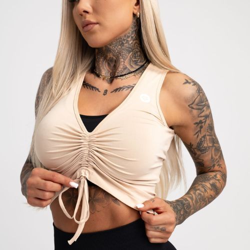 Női edzés felső Gym Glamour Pull-on Beige 448