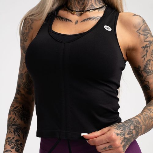 Női edzőtábor felső Gym Glamour Drawstring Fekete 445