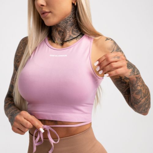 Női edzés felső Gym Glamour Glamour Tied Pink 442