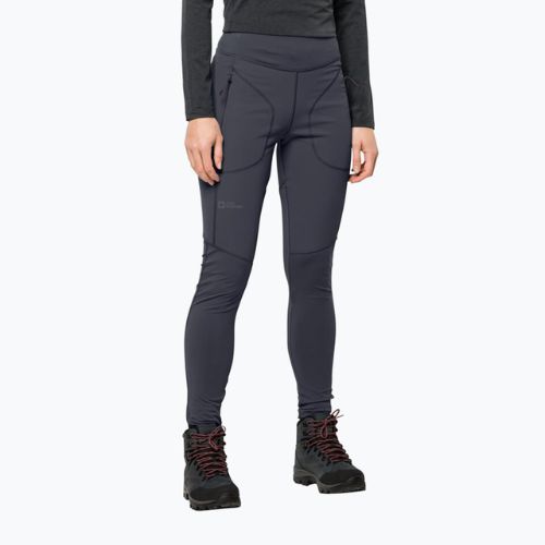 Női trekking leggings Jack Wolfskin Salmaser harisnyanadrág szürke 1507781