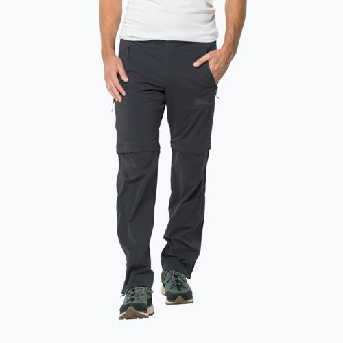 Férfi soft shell nadrág Jack Wolfskin Glastal Zip Away szürke 1508301
