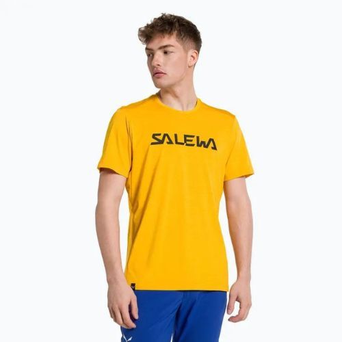 Salewa férfi trekking póló Puez Hybrid 2 Dry sárga 27397