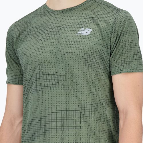 Férfi New Balance Top Printed Impact Run SS futópóló Zöld NBMT21263DON