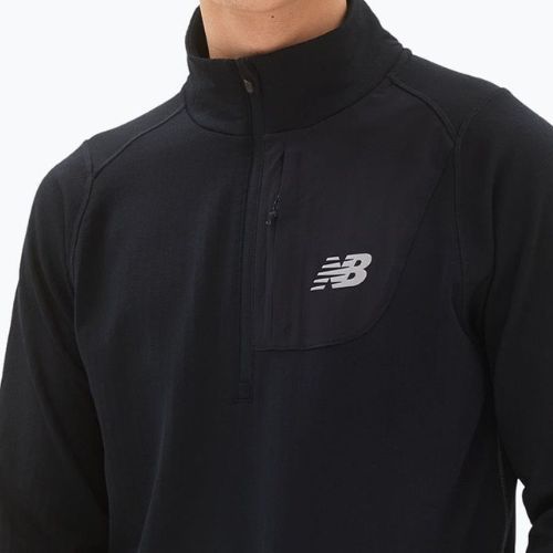 Férfi edzőpóló New Balance Top NB Heat Grid Half Zip fekete NBMMT23252BK