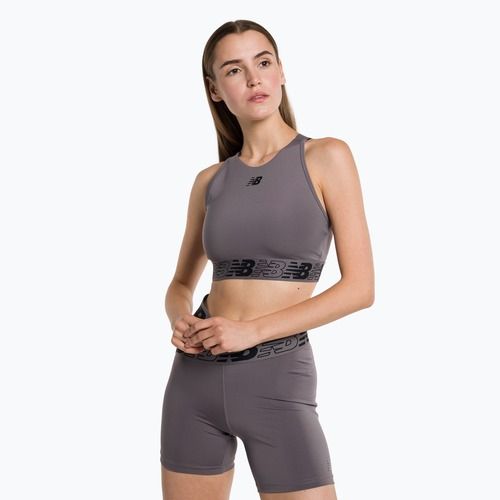 New Balance Relentless Crop szürke fitness melltartó NBWB31175ZNC