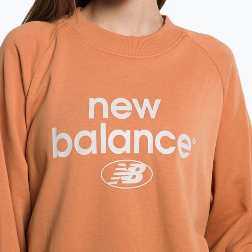 Női tréning pulóver New Balance Essentials Reimagined Archive French Terry Crewneck barna NBWT31508