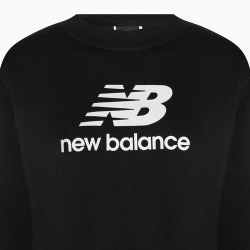 Női tréning pulóver New Balance Essentials Stacked Logo French Terry kapucnis pulóver fekete NBWT31533