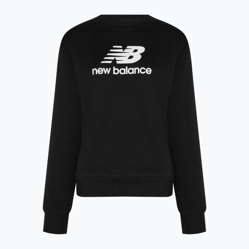 Női tréning pulóver New Balance Essentials Stacked Logo French Terry kapucnis pulóver fekete NBWT31533
