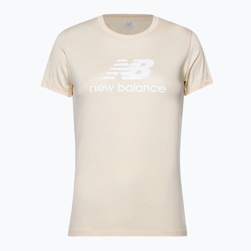 Női New Balance Essentials Stacked Logo Co T-shirt bézs NBWT31546