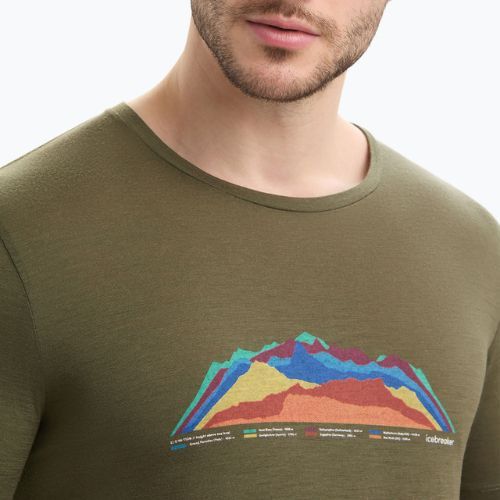 Férfi thermo póló icebreaker Tech Lite II mountain Topok zöld IB0A56VE0691