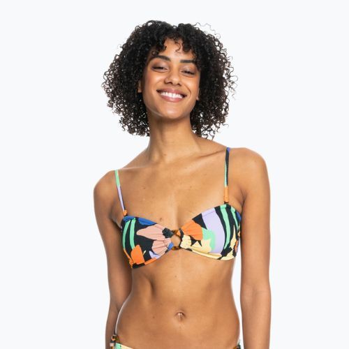 Fürdőruha felső ROXY Color Jam Bandeau 2021 anthracite flower jammin