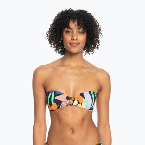 Fürdőruha felső ROXY Color Jam Bandeau 2021 anthracite flower jammin