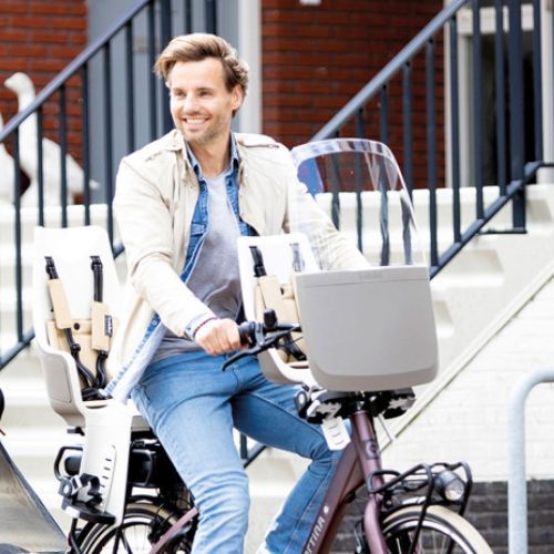 Bobike Exclusive Maxi Plus hátsó csomagtartós kerékpárülés bézs 8011200024