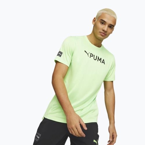 Férfi edzőpóló PUMA Fit Logo Cf Graphic zöld 523098 34