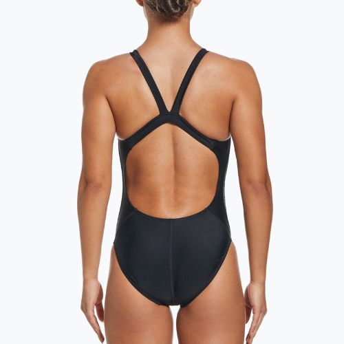 Nike Logo Tape Fastback gyermek egyrészes fürdőruha fekete NESSD190-001