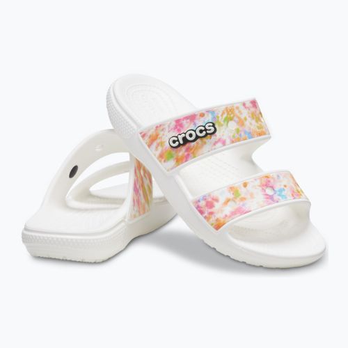 Crocs Classic Crocs Tie-Dye Graphic szandál fehér 207283-928 flip-flopok