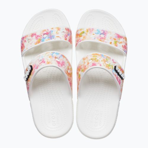 Crocs Classic Crocs Tie-Dye Graphic szandál fehér 207283-928 flip-flopok