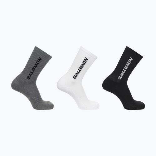 Salomon Everyday Crew 3 pár trekking zokni fekete/fehér/med szürke