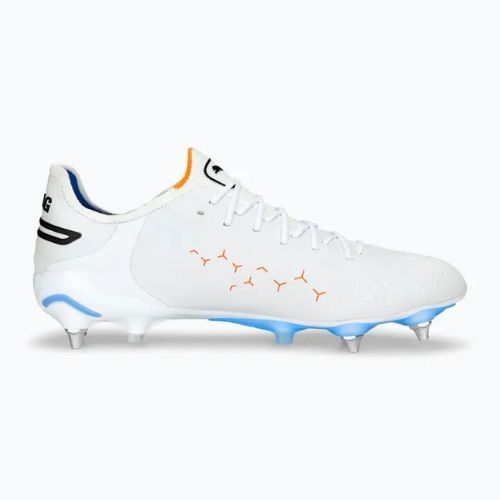 PUMA King Ultimate MXSG férfi futballcipő puma fehér/puma fekete/kék csillogás/ultranarancs