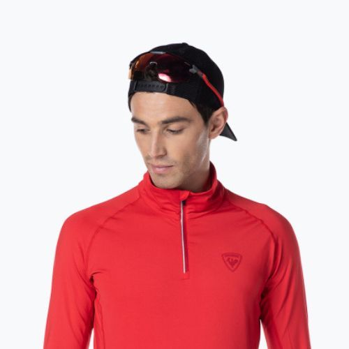 Férfi Rossignol Classique 1/2 Zip sport piros termikus melegítő pulóver