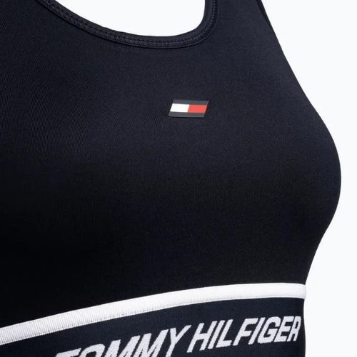 Tommy Hilfiger Mid Int Tape Racer Back kék fitness melltartó