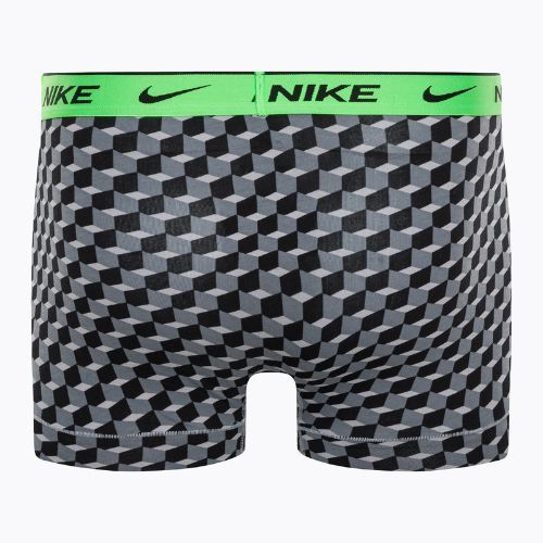 Férfi boxeralsó Nike Everyday Cotton Stretch Trunk 3Pk BAU geo block print/hűvös szürke/fekete