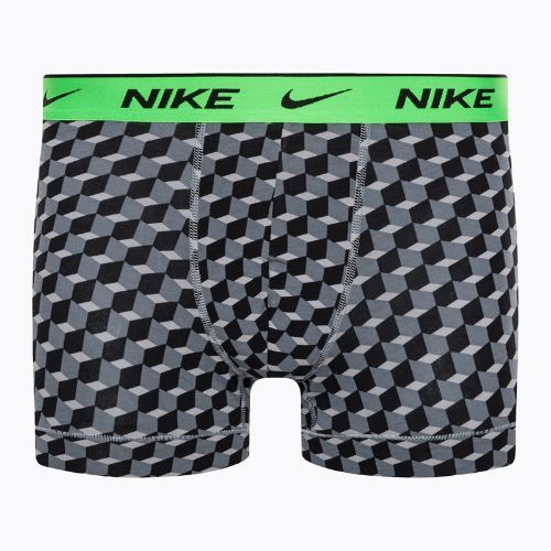 Férfi boxeralsó Nike Everyday Cotton Stretch Trunk 3Pk BAU geo block print/hűvös szürke/fekete