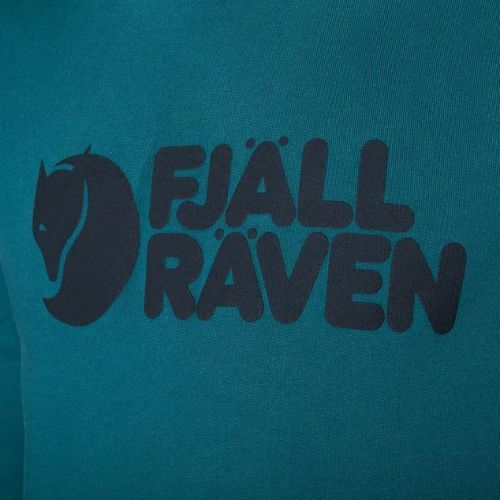 Férfi trekking pulóver Fjällräven Logo Hoodie deep sea