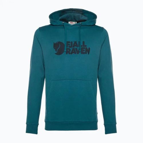 Férfi trekking pulóver Fjällräven Logo Hoodie deep sea