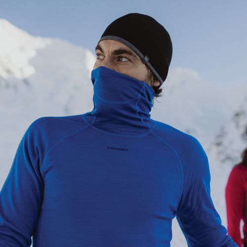 Férfi Icebreaker Merino Roll Neck termikus pulóver lazurit