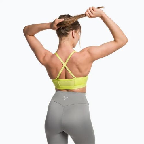 Gymshark Ruched Training Sports glitch sárga fitnesz melltartó