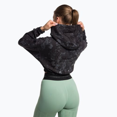 Női edzős pulóver Gymshark KK Twins Zip Up Crop fekete/kék