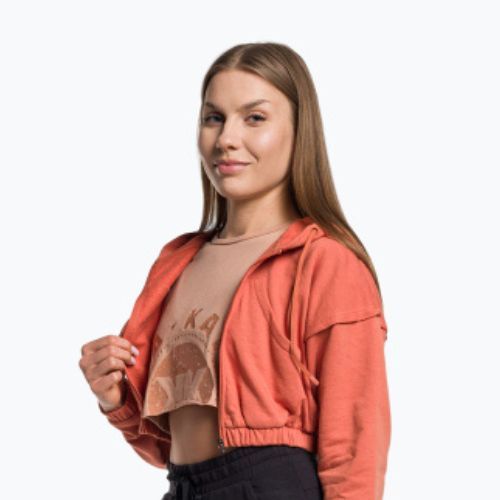 Női edzés pulóver Gymshark KK Twins Zip Up Crop narancssárga