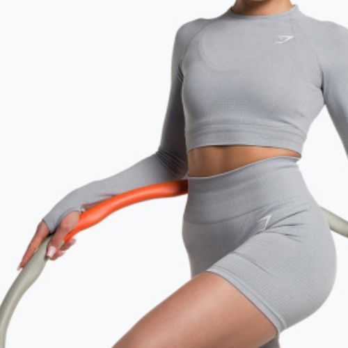 Női edzős hosszú ujjú felső Gymshark Vital Seamless Crop Top világosszürke