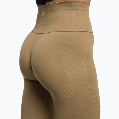 Női edző leggings Gymshark Energy Seamless biscotti barna/fehér