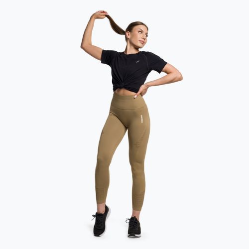 Női edző leggings Gymshark Energy Seamless biscotti barna/fehér