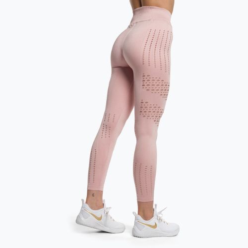 Női edző leggings Gymshark Flawless Shine Seamless rózsaszín / fehér